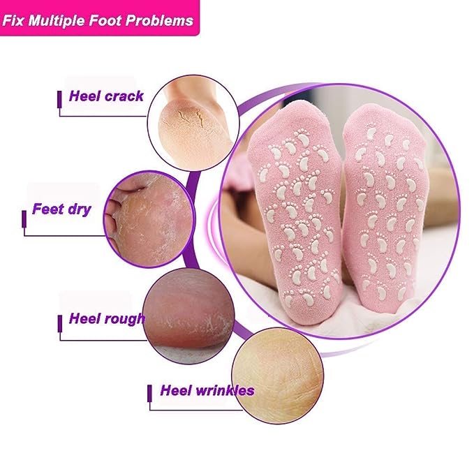 Foot Spa Pedicure Silicone Socks For Men & Women (Free Foot Moisturizer Cream)