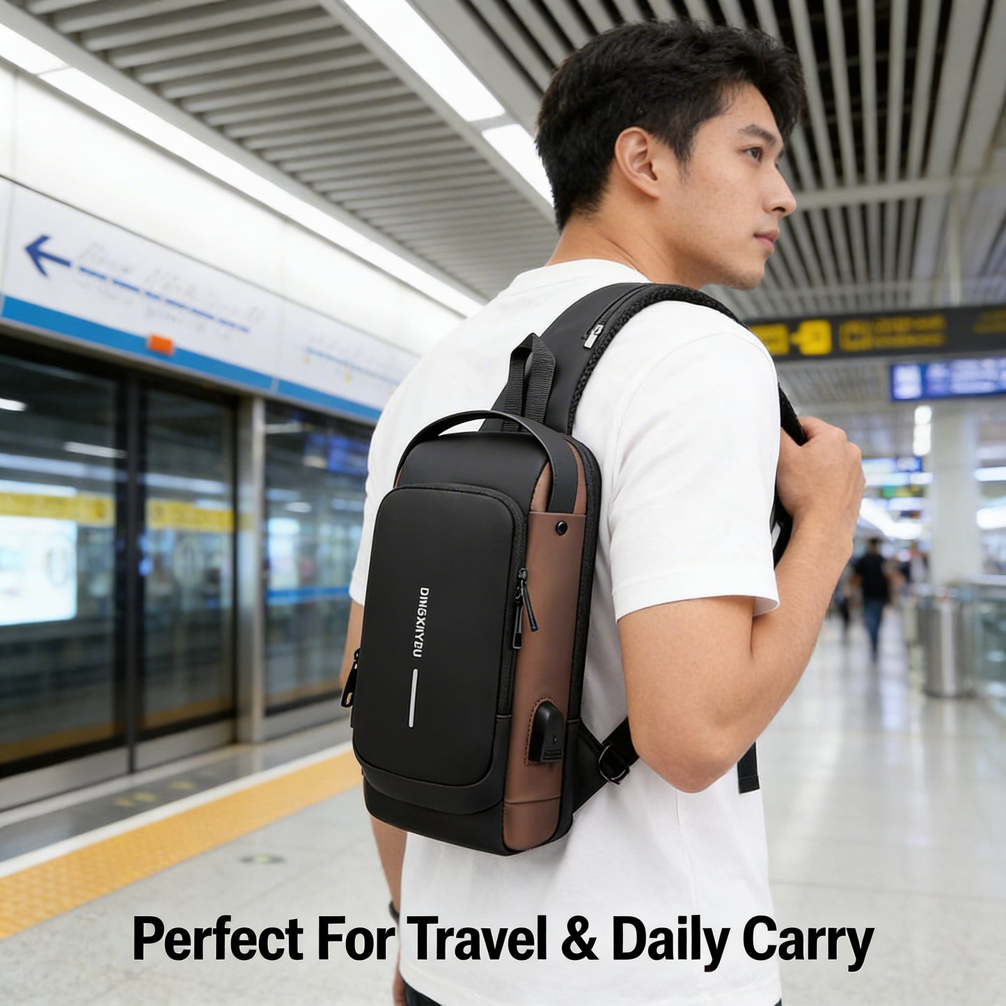 Anti-Theft Cross Body Bag With USB Charging (Cable Included)