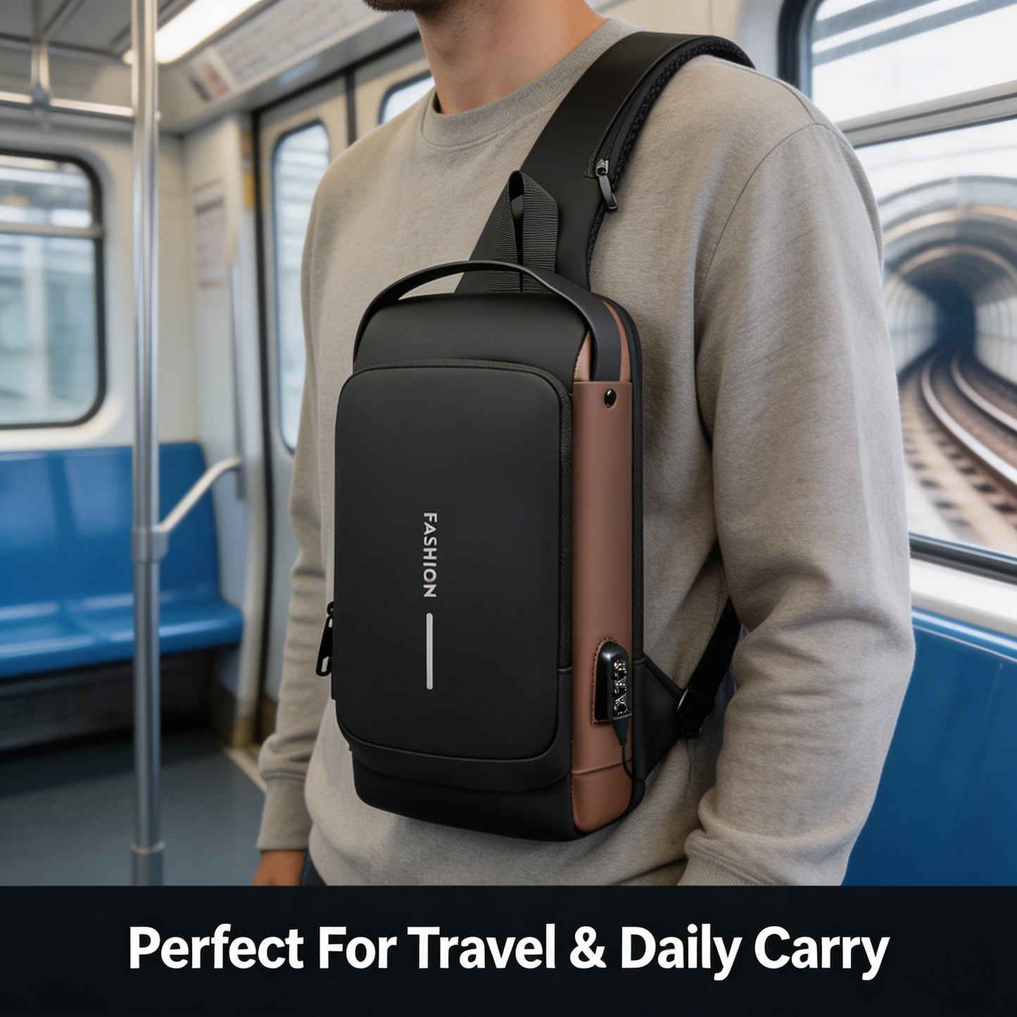 Anti-Theft Cross Body Bag With USB Charging (Cable Included)
