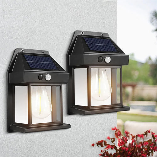 Solar Wall Lantern with 3 Lighting Modes and IP65 Waterproof
