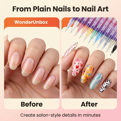 Nail Art Marker Pens – 12 Color DIY Nail Design Set