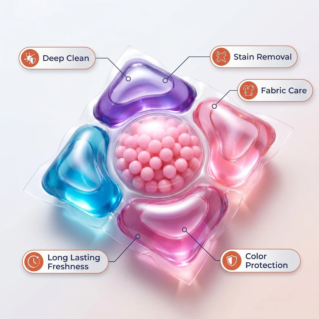 5-in-1 Dissolvable Magic Laundry Pods – No Mess, Deep Clean Wash