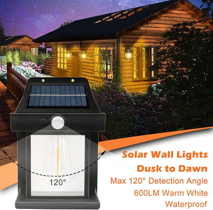 Solar Wall Lantern with 3 Lighting Modes and IP65 Waterproof