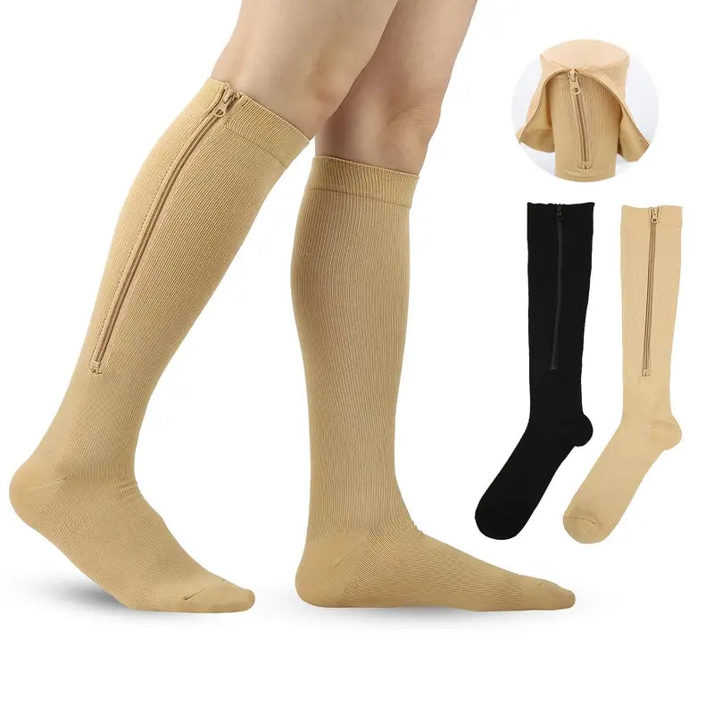 Zipper Compression Socks For Men & Women