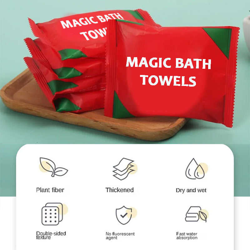 Reusable Magic Bath Towel Tissues | 100% Cotton Towels for Travel & Outdoor