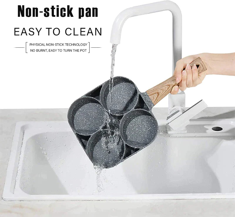 4-Hole Non-Stick Frying Pan (Premium Quality)